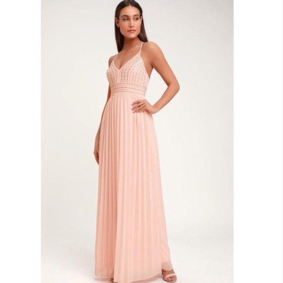 Lulus Dresses & Skirts - LULU'S • Glamorous Gala Blush Pink Maxi Dress • M